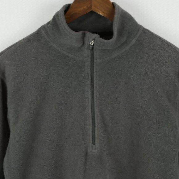 Alpine Design Men's Large Gray Black Fleece 1/4 Zip Performance Pullover Jacket - Picture 2 of 8